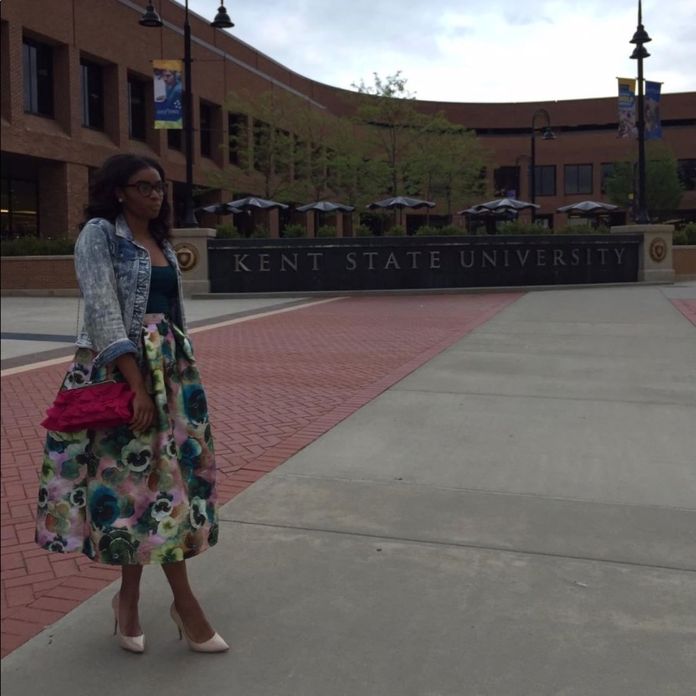Floral midi skirt